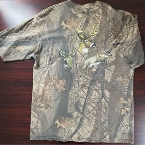 Vintage 90s Real Tree Deer Hunting Pocket T Shirt Classic Outdoor Camo Size XL